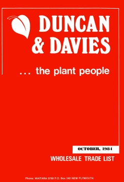 Duncan and Davies Wholesale Trade List, October 1984