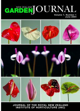 Front Cover: Magnificent anthuriums, which can now be found gracing supermarkets as well as florists' shops. These wonderful plants, in the genus Anthurium, have recently been the focus of research on flower colour carried out by Vern Collette. The cultivar names are (top row from the left) ‘Lido’, ‘Acropolis’, ‘Atlanta’, and ‘Panther’; (bottom row from the left) ‘Altar’, ‘Montana’ (an A. amnicola hybrid), ‘Butterfly’, and ‘Meadow’; (centre) A. amnicola.