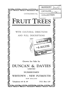 Duncan and Davies, Catalogue No. ? Fruit Trees, with cultural directions and full descriptions, c. 194?