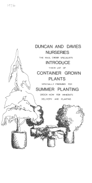 Duncan & Davies Nurseries ...list of container grown plants specially prepared for summer planting, 1976