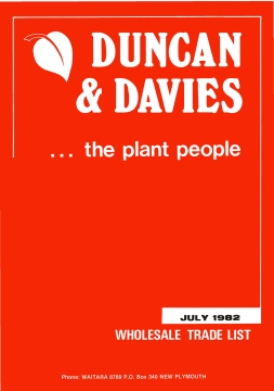 Duncan and Davies, Wholesale Trade List, July 1982