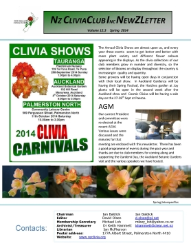 Clivia Newsletter Spring 2014