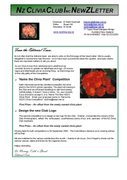 Clivia Newsletter Autumn 2004