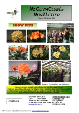 Clivia Newsletter Spring 2006