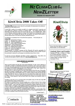 Clivia Newsletter Autumn 2007