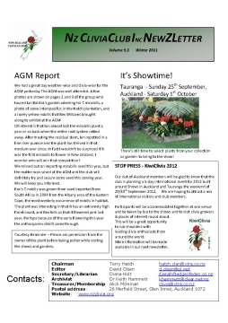 Clivia Newsletter Winter 2011