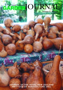 Front Cover: A happy arrangement of variously shaped Lagenaria siceraria gourds grown by Jenny Quilliam at Otaki courtesy of a photograph supplied by Mike Burtenshaw.